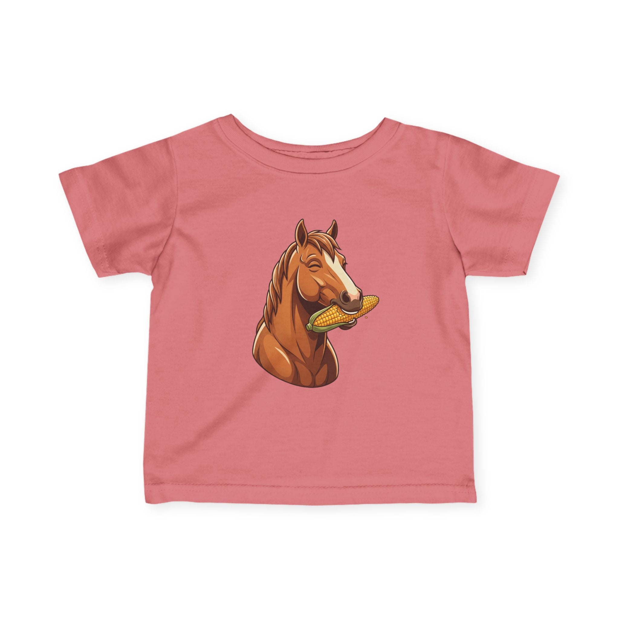 Infant Tee — Cute Horse Eating Corn Baby Shirt