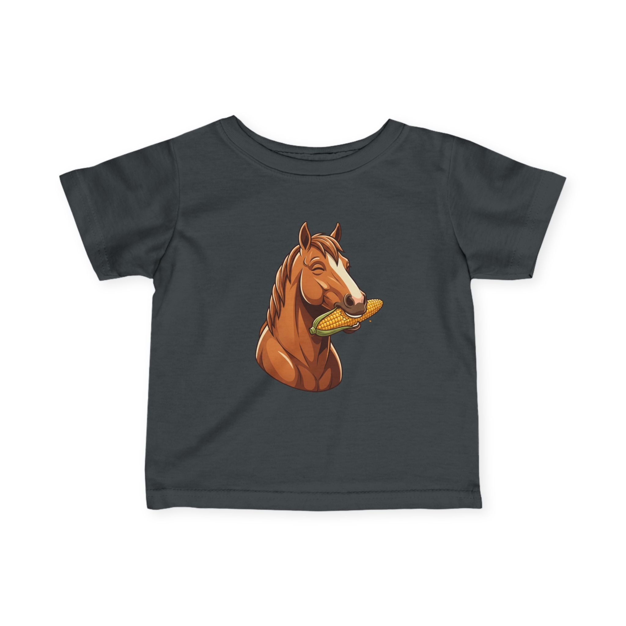 Infant Tee — Cute Horse Eating Corn Baby Shirt