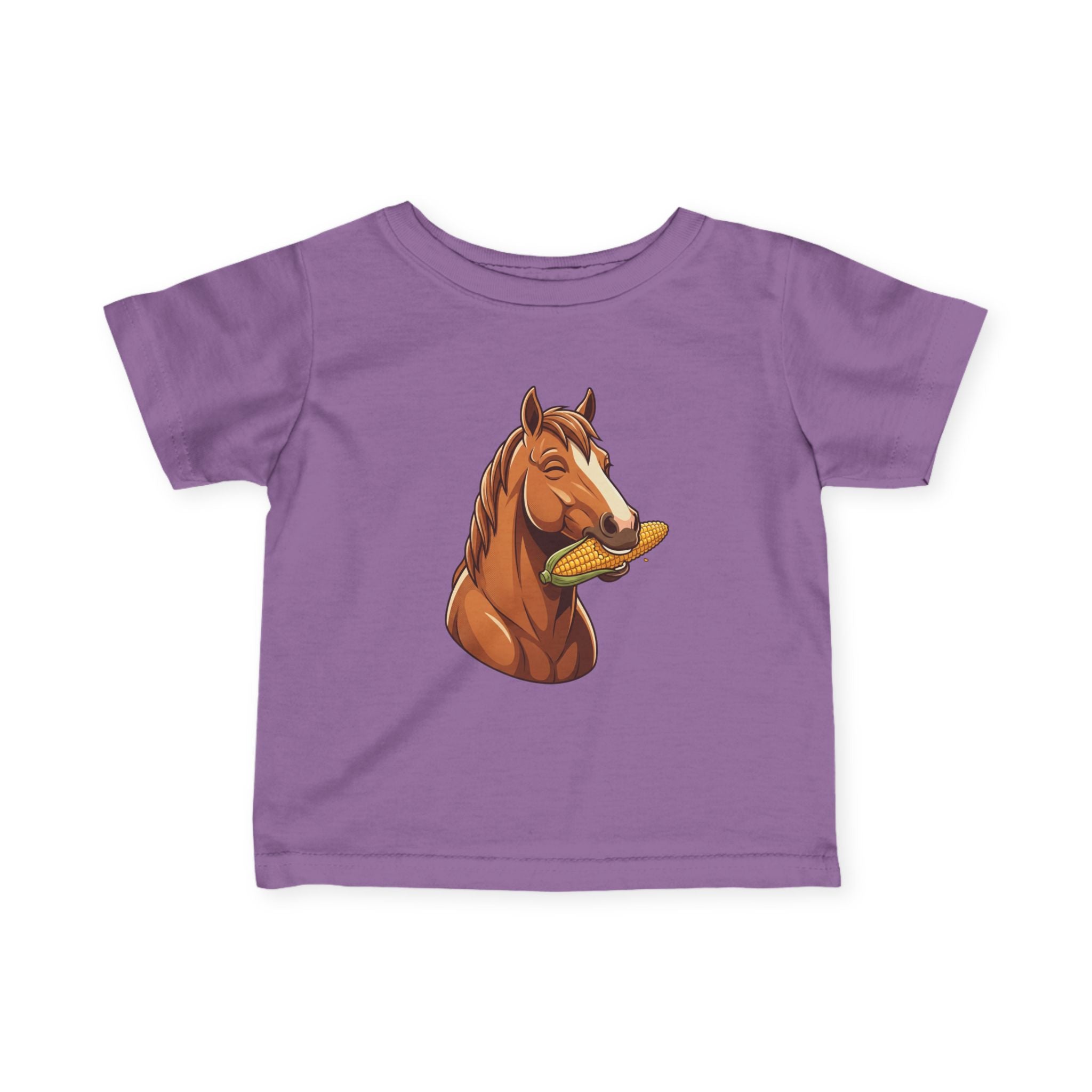 Infant Tee — Cute Horse Eating Corn Baby Shirt