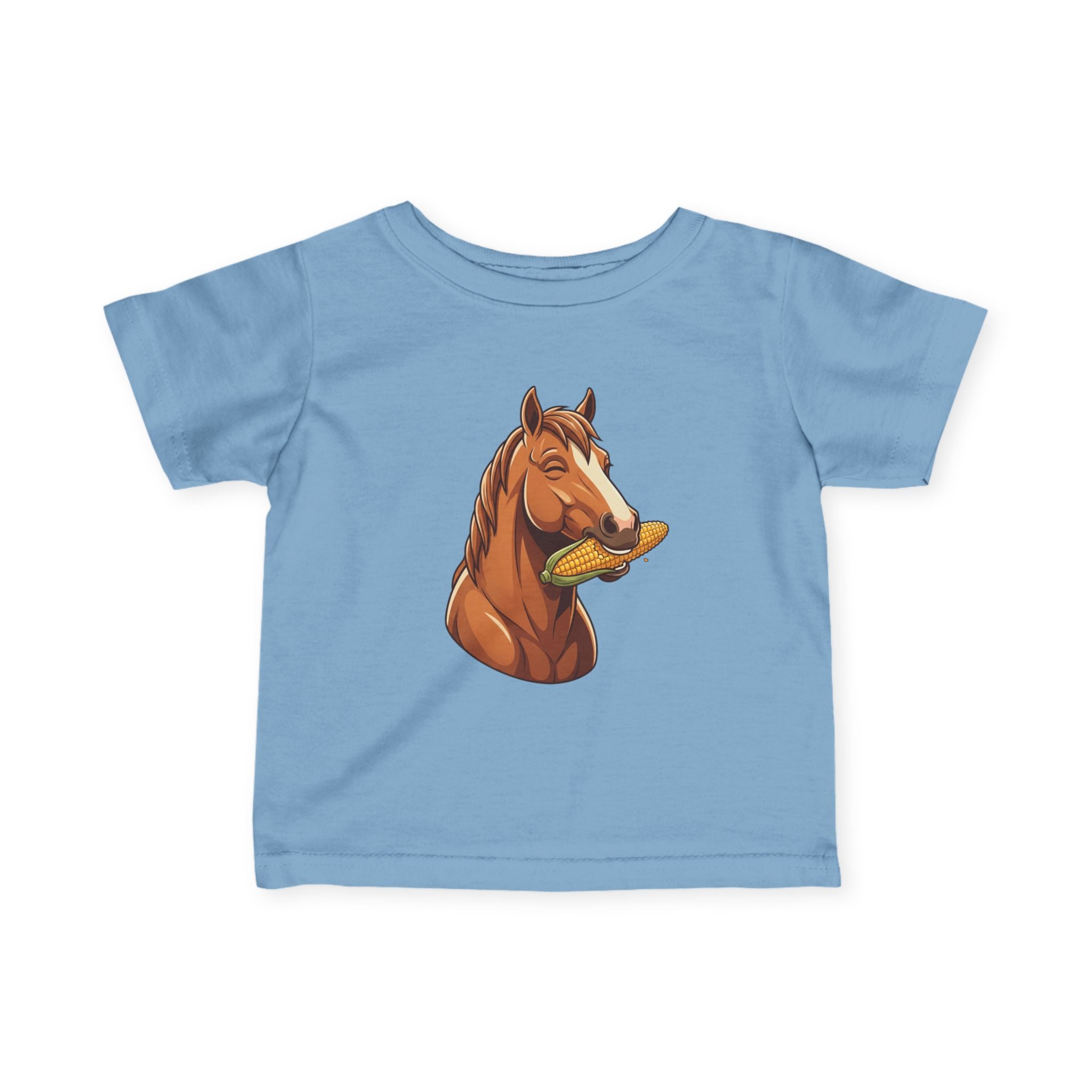 Infant Tee — Cute Horse Eating Corn Baby Shirt