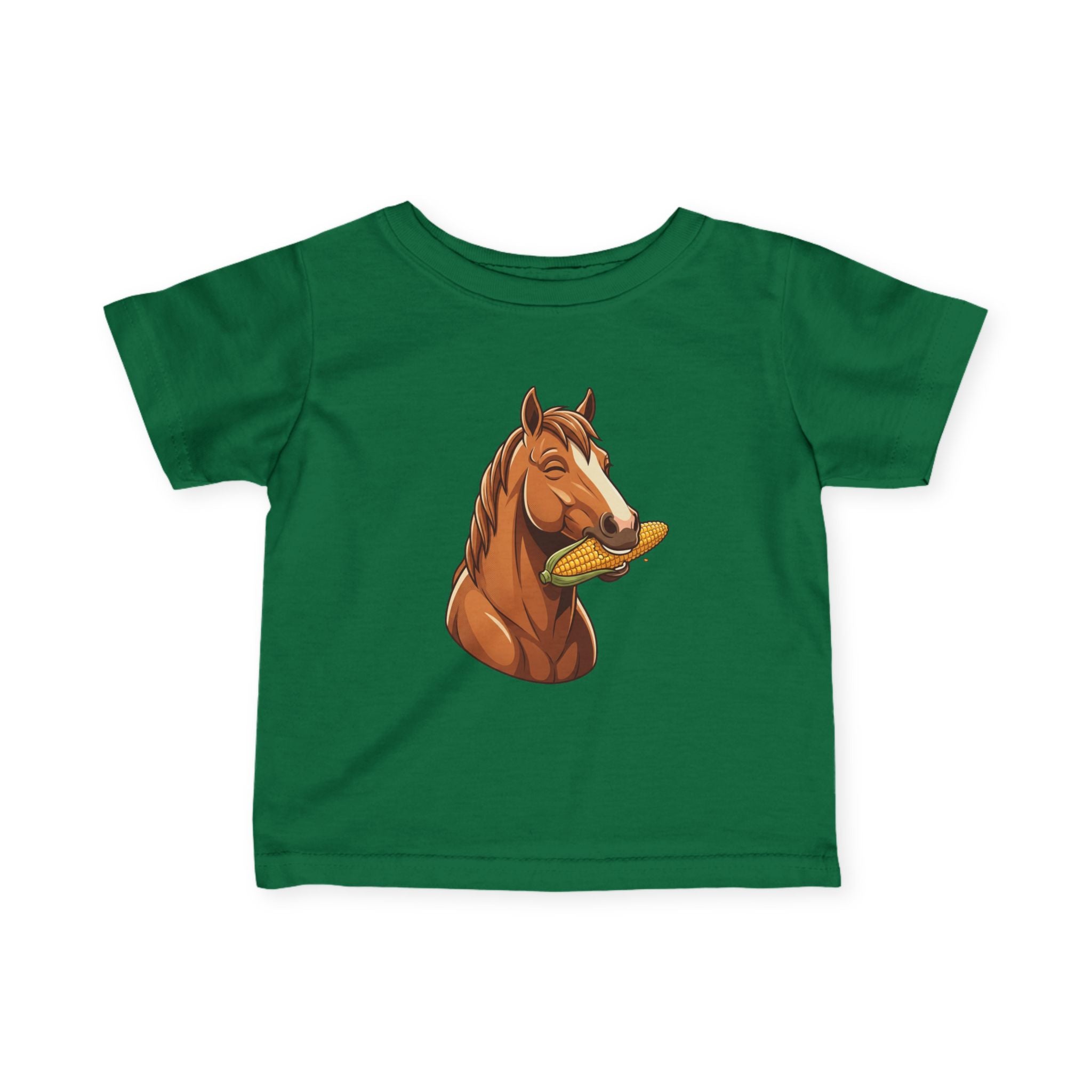 Infant Tee — Cute Horse Eating Corn Baby Shirt