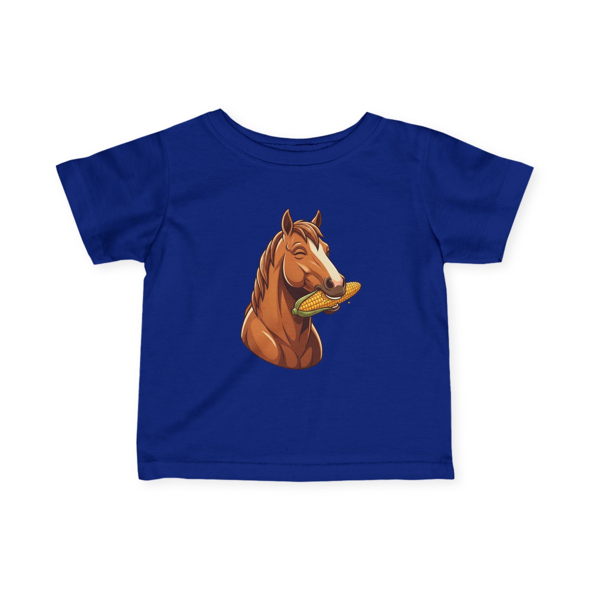 Infant Tee — Cute Horse Eating Corn Baby Shirt