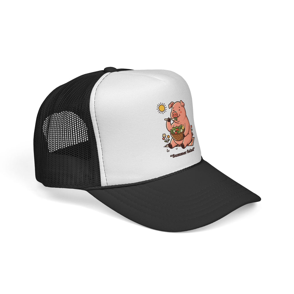 Trucker Cap — Cute Pig Eating Summer Salad