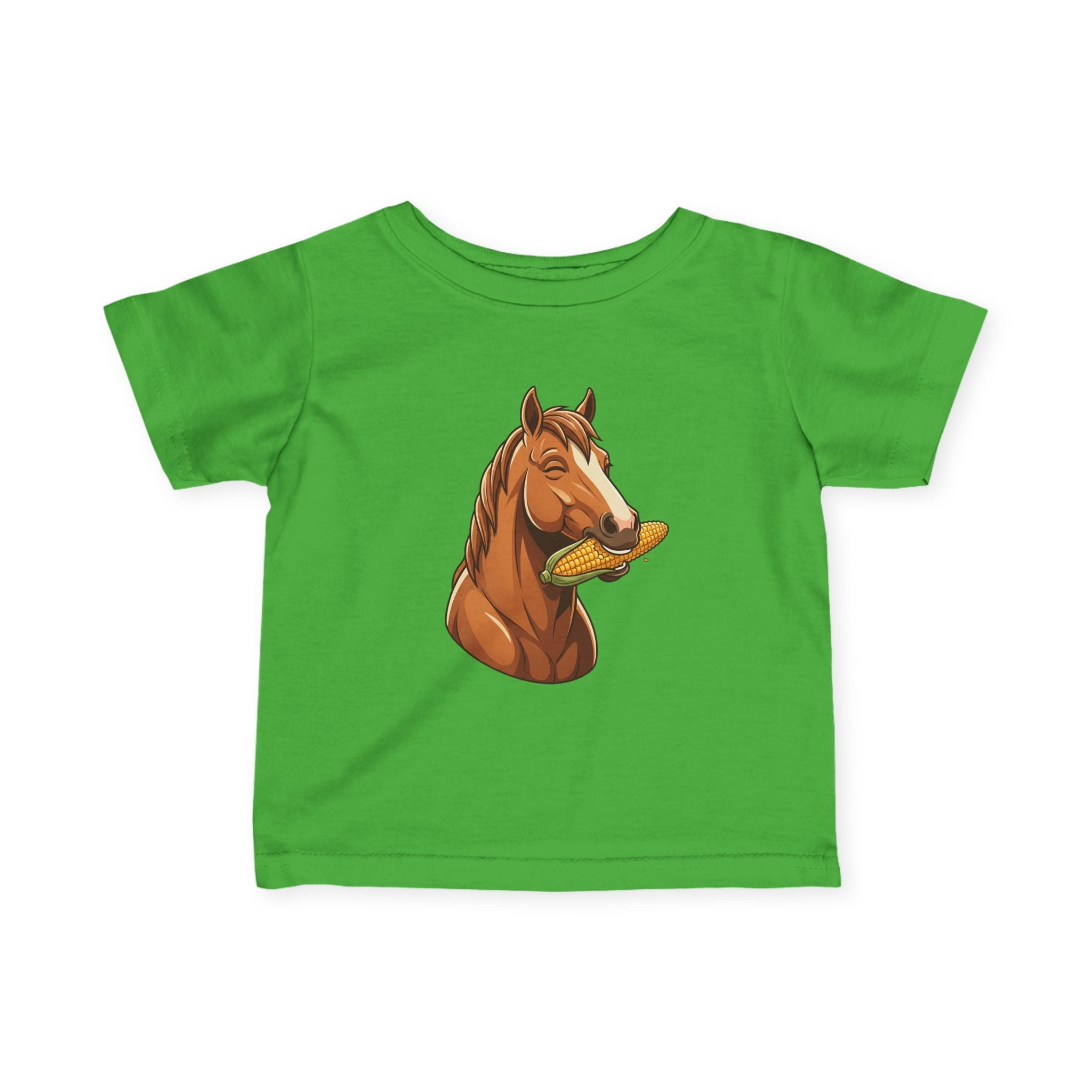 Infant Tee — Cute Horse Eating Corn Baby Shirt