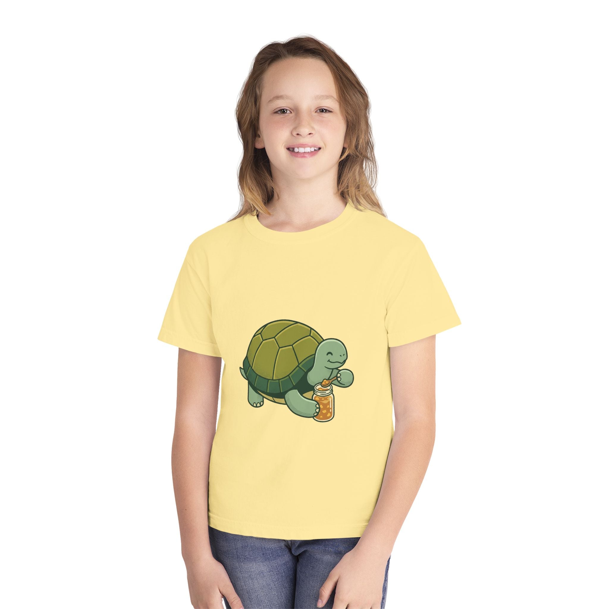 Youth Turtle Eating Apple Sauce T‑Shirt