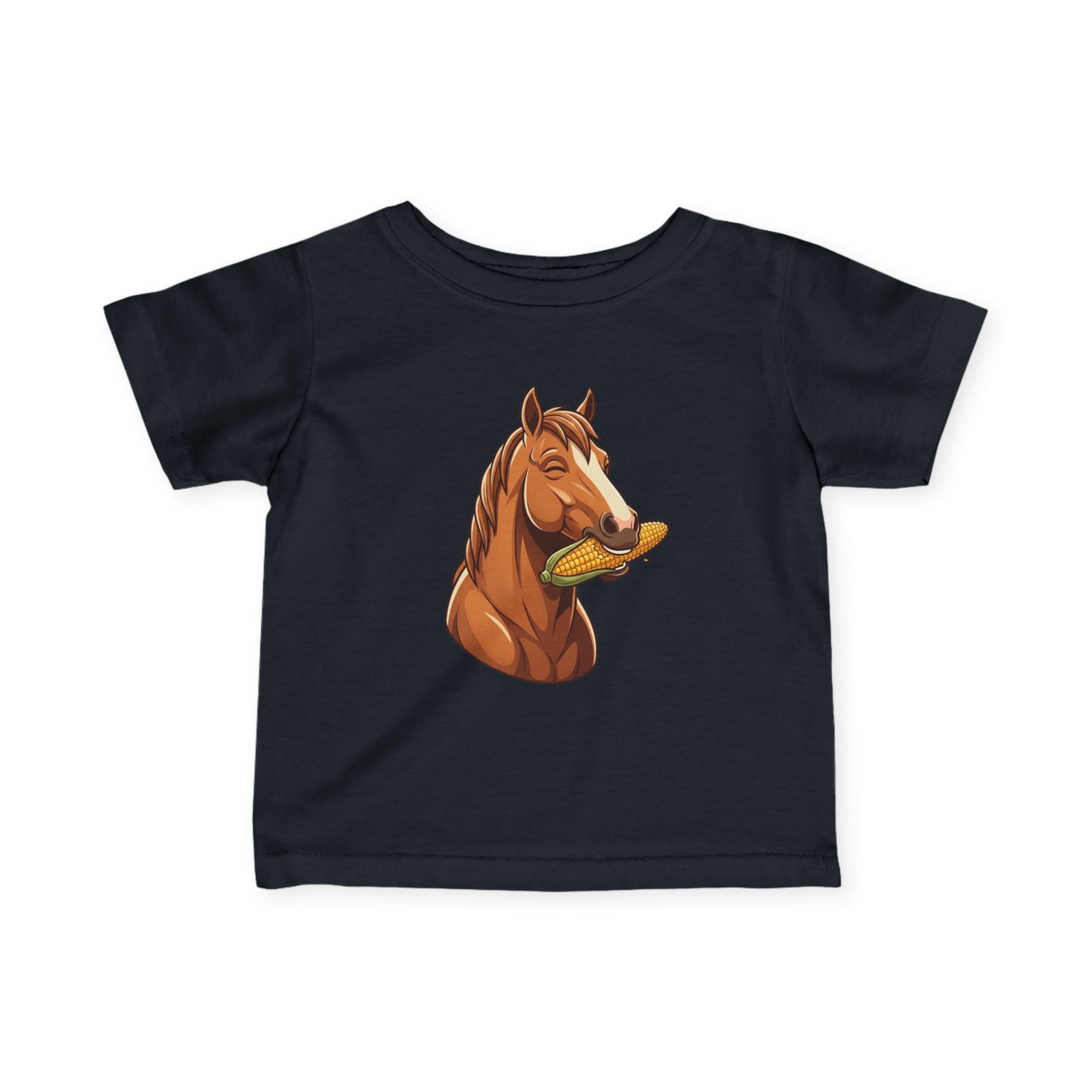 Infant Tee — Cute Horse Eating Corn Baby Shirt