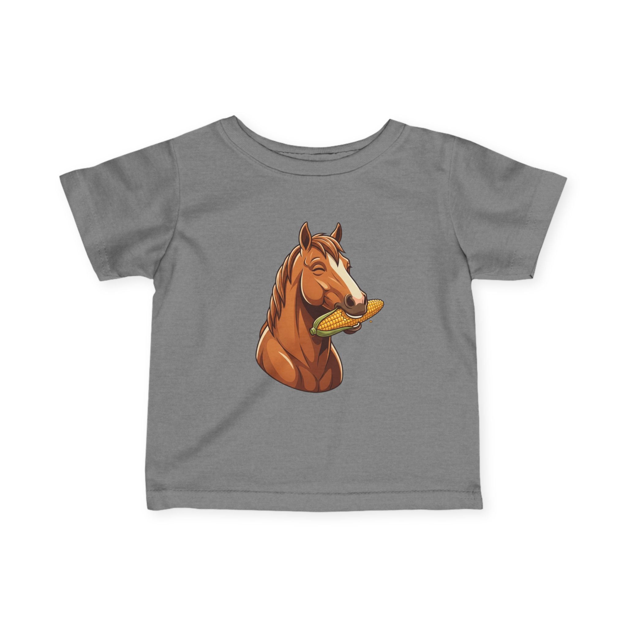 Infant Tee — Cute Horse Eating Corn Baby Shirt