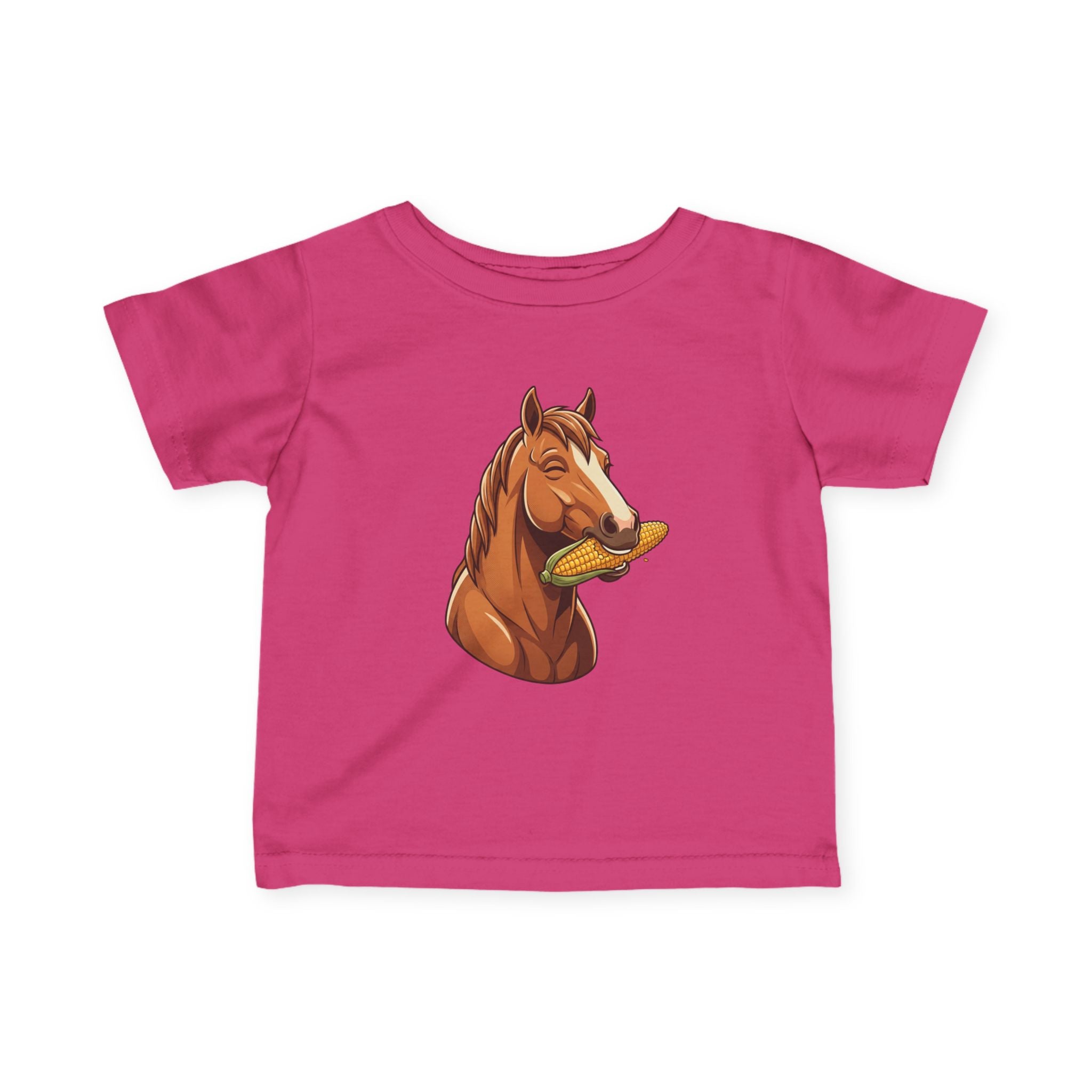 Infant Tee — Cute Horse Eating Corn Baby Shirt