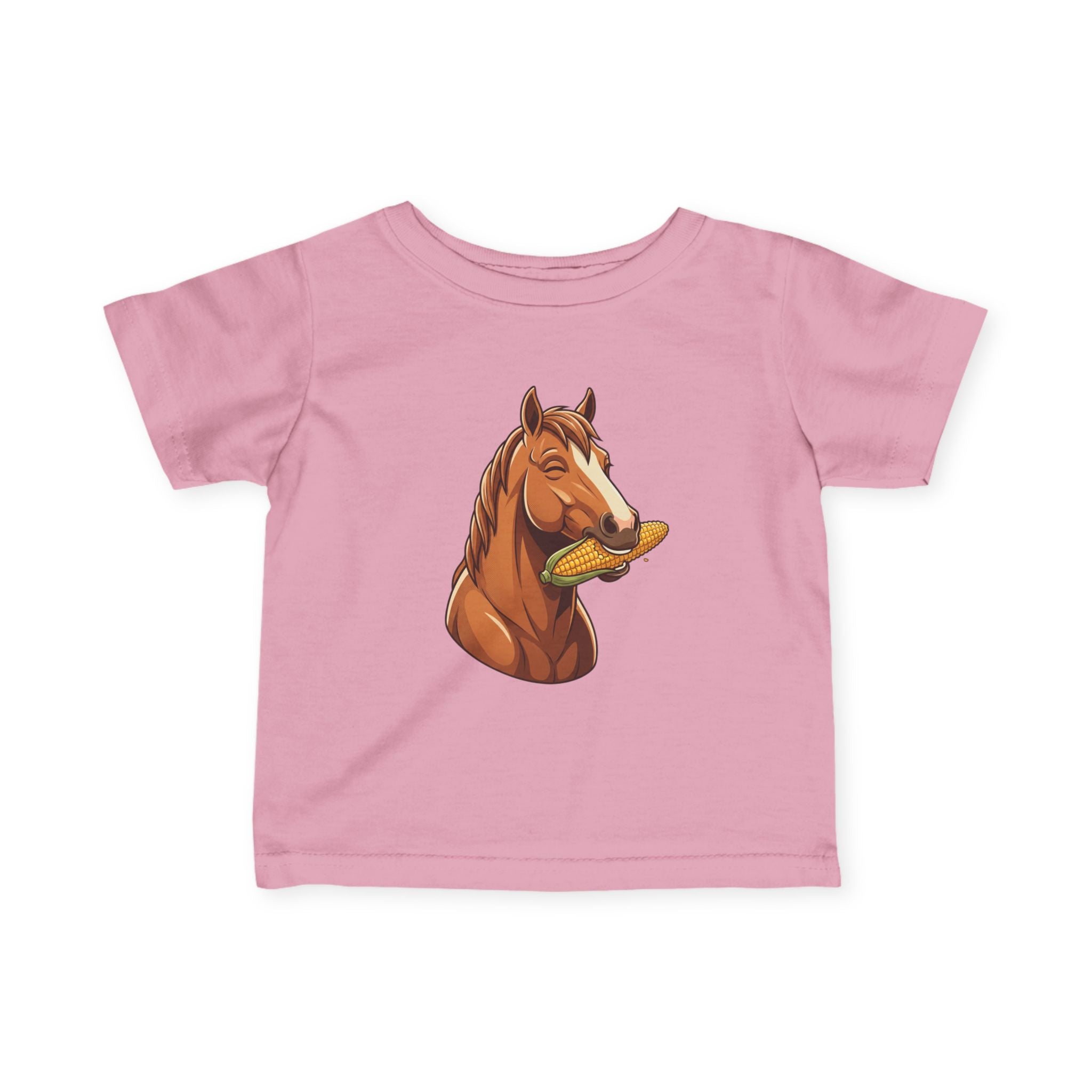 Infant Tee — Cute Horse Eating Corn Baby Shirt