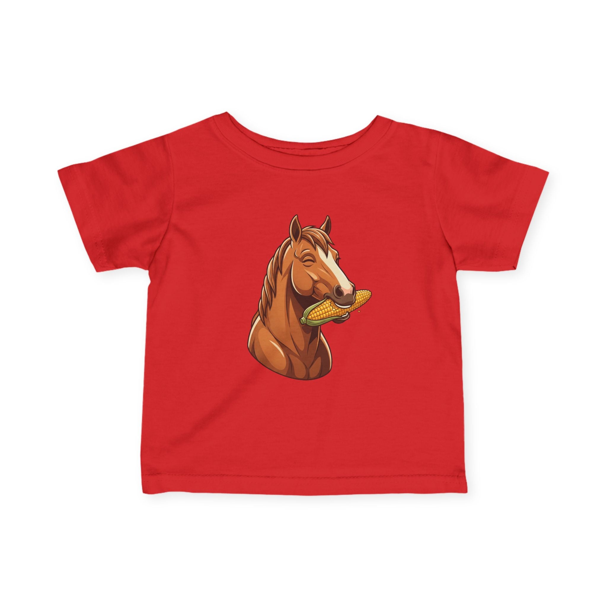 Infant Tee — Cute Horse Eating Corn Baby Shirt