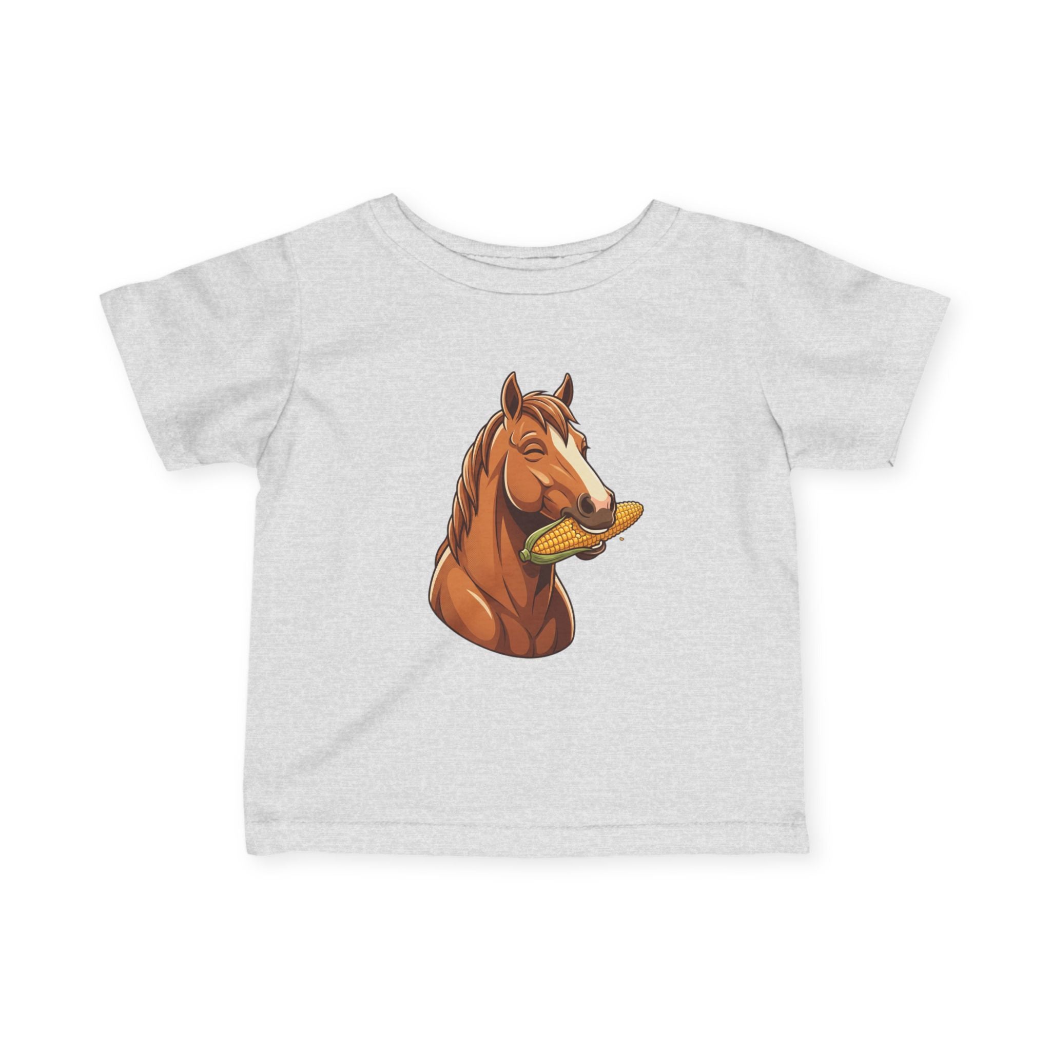 Infant Tee — Cute Horse Eating Corn Baby Shirt