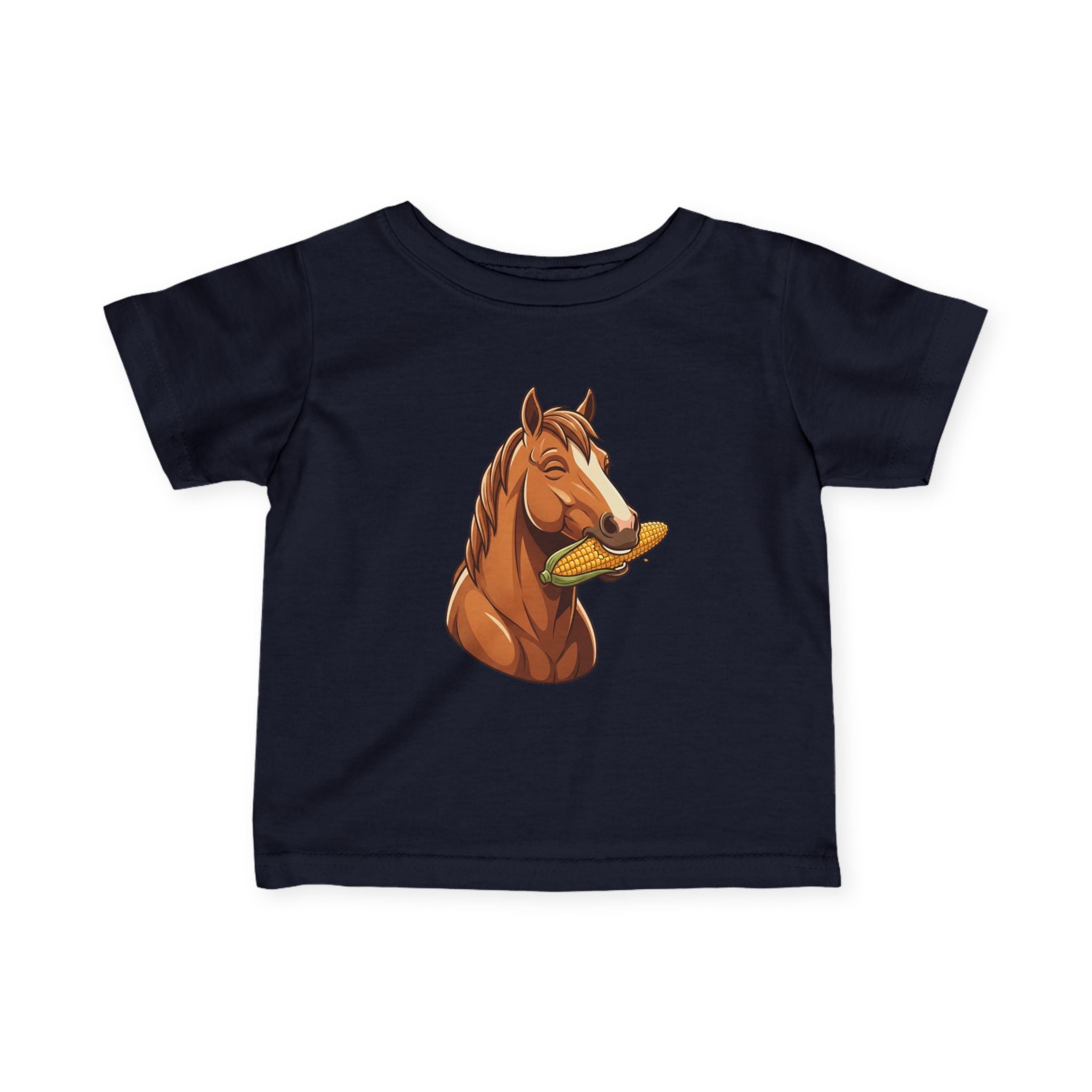 Infant Tee — Cute Horse Eating Corn Baby Shirt