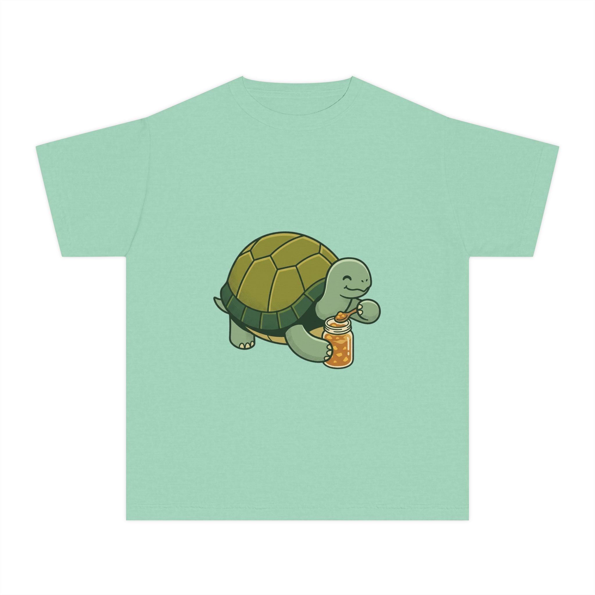 Youth Turtle Eating Apple Sauce T‑Shirt