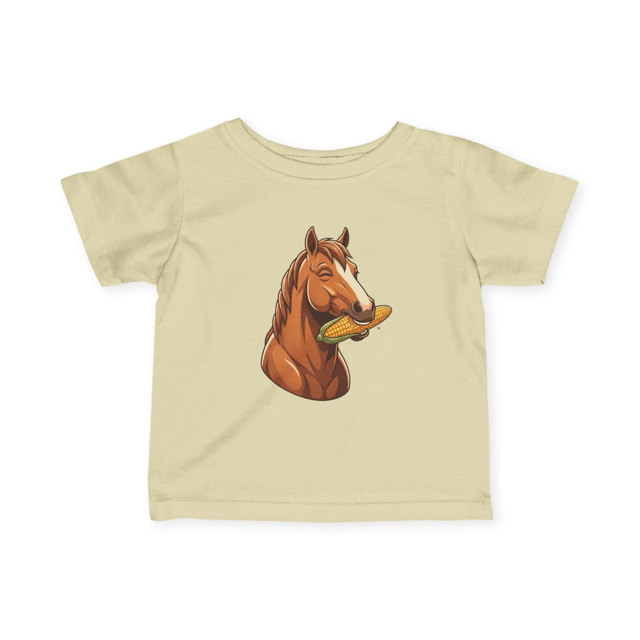 Infant Tee — Cute Horse Eating Corn Baby Shirt