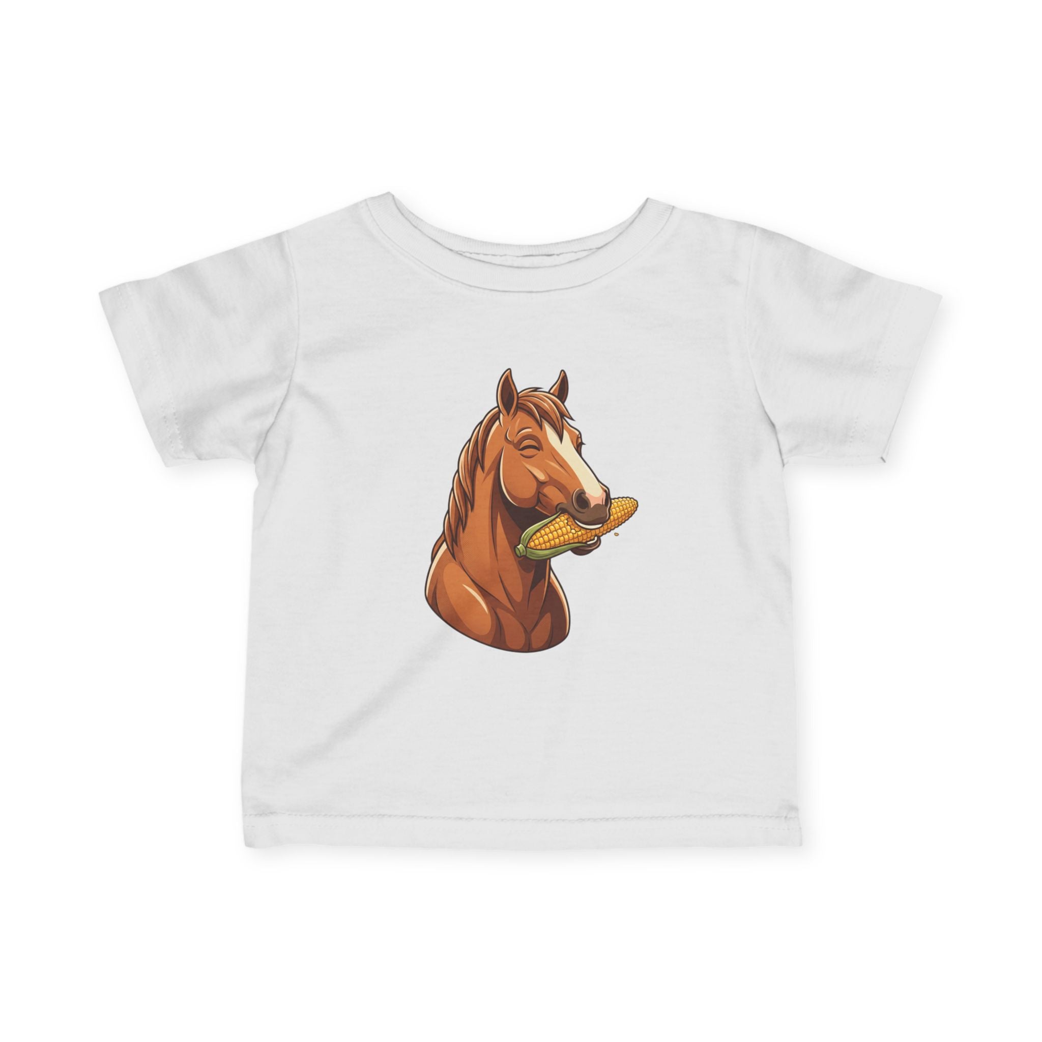 Infant Tee — Cute Horse Eating Corn Baby Shirt