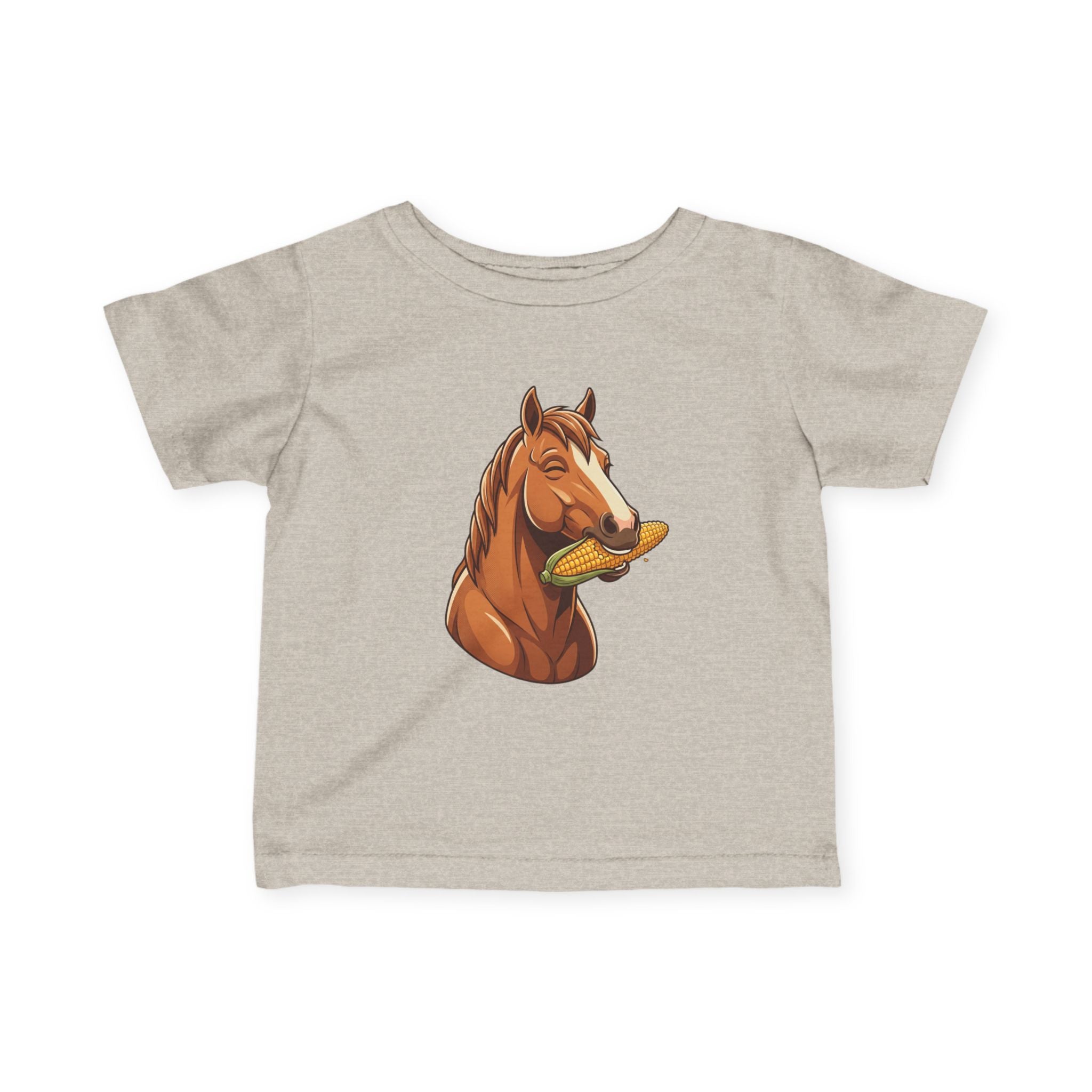 Infant Tee — Cute Horse Eating Corn Baby Shirt