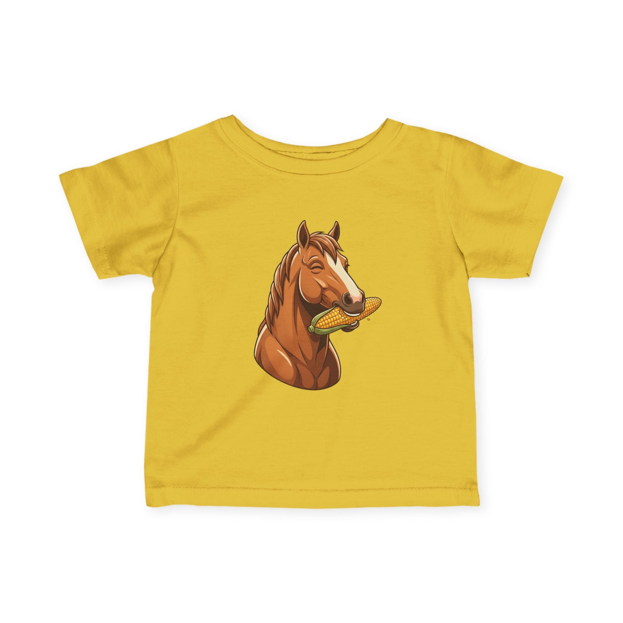Infant Tee — Cute Horse Eating Corn Baby Shirt